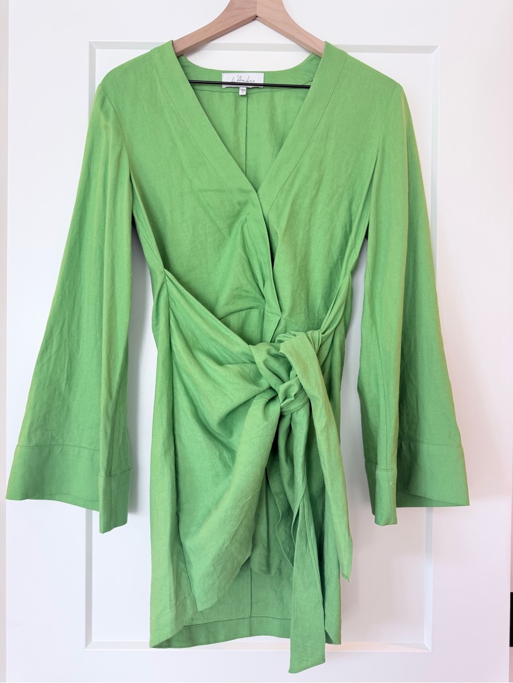 L'Academie Veda Lime Green Wrap Tunic with Front Knot